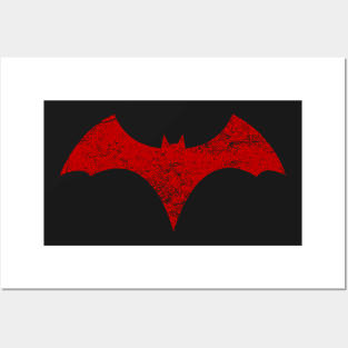 Distressed Batwoman Logo -  Red Bat Symbol - Kate Kane Posters and Art